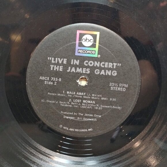 THE JAMES GANG "Live In Concert" Vinyl Record ABCX 733 1971 - Picture 5 of 5